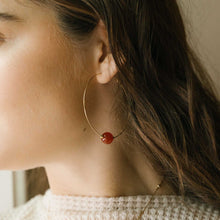 Load image into Gallery viewer, &LIVY Gemstone Hoop Earrings | Carnelian