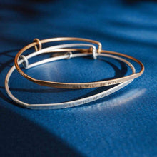 Load image into Gallery viewer, &LIVY Posy Inspirational Bangle Bracelet | "All Will Be Well"