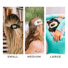 Load image into Gallery viewer, Almond Beige Medium Flat Round Clip