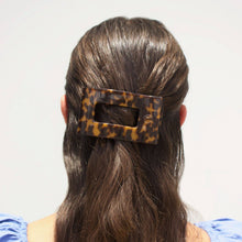 Load image into Gallery viewer, Teleties Medium Rectangle Flat Hair Clip | Tortoise