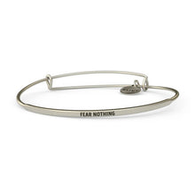 Load image into Gallery viewer, &LIVY Posy Inspirational Bangle Bracelet | "Fear Nothing"