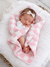 Load image into Gallery viewer, Phufy® Bliss Checkerboard Mini Blanket - Strawberry