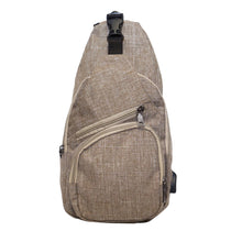 Load image into Gallery viewer, Anti-theft day crossbody sling daypack tan available for a monogram