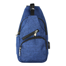 Load image into Gallery viewer, Anti-theft day crossbody sling daypack navy available for a monogram