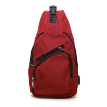 Load image into Gallery viewer, Anti-theft day crossbody sling daypack red available for a monogram
