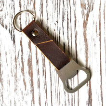 Load image into Gallery viewer, Leather Bottle Opener Keychain