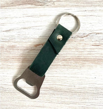 Load image into Gallery viewer, Leather Bottle Opener Keychain