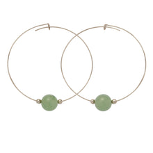 Load image into Gallery viewer, &LIVY Gemstone Hoop Earrings | Green Aventurine
