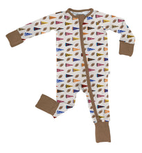 Load image into Gallery viewer, Long Sleeve Zip PJ's by Goosies - 12-18 mos Varsity Flags