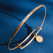 Load image into Gallery viewer, &LIVY Posy Inspirational Bangle Bracelet | "All Will Be Well"