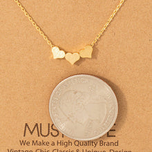 Load image into Gallery viewer, Three Dainty Hearts Necklace: G