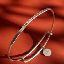 Load image into Gallery viewer, &LIVY Posy Inspirational Bangle Bracelet | "Best Friends"