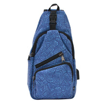 Load image into Gallery viewer, NEW Prints! Nupouch Anti-Theft Daypack Large - 3 NEW Prints : Blue Aztec