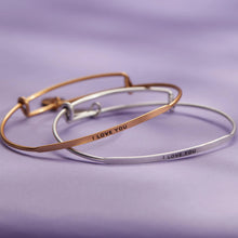 Load image into Gallery viewer, &LIVY Posy Inspirational Bangle Bracelet | "I Love You"