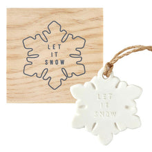 Load image into Gallery viewer, Ceramic Ornament in Gift Box | Let it Snow Snowflake