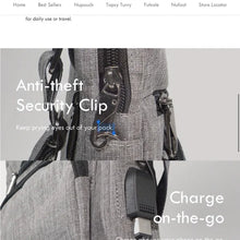 Load image into Gallery viewer, Calla Bags - NuPouch Anti Theft Shoulder Bag with USB Charging Port - Grey