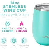 Load image into Gallery viewer, Swig Life - 14oz Stemless Wine Cup - Matte Aqua
