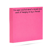 Load image into Gallery viewer, Hanging on by a thread | Funny Sticky Notes

