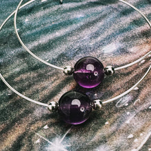 Load image into Gallery viewer, &amp;LIVY Gemstone Hoop Earrings | Amethyst
