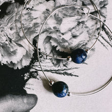 Load image into Gallery viewer, &amp;LIVY Gemstone Hoop Earrings | Blue Sodalite

