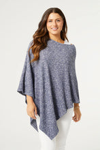 Load image into Gallery viewer, Coco + Carmen - Selene Supersoft Ribbed Poncho - Heather Blue
