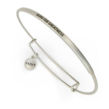 Load image into Gallery viewer, &amp;LIVY Posy Inspirational Bangle Bracelet | "Born For Greatness"
