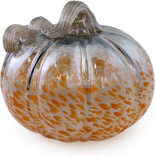 Load image into Gallery viewer, Boston International - Short Grey and Orange Glass Pumpkin
