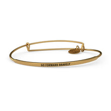 Load image into Gallery viewer, &amp;LIVY Posy Inspirational Bangle Bracelet | "Go Forward Bravely"
