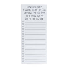 Load image into Gallery viewer, Magnetic List Pad - I love highlighters and planners
