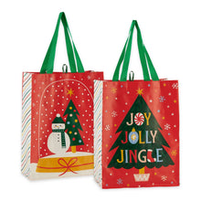 Load image into Gallery viewer, Joy Jolly Jingle Snowglobe Reusable Tote
