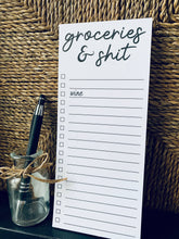 Load image into Gallery viewer, Magnetic List Pad - Groceries &amp; shit (wine)
