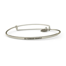 Load image into Gallery viewer, &amp;LIVY Posy Inspirational Bangle Bracelet | "Go Forward Bravely"
