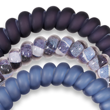 Load image into Gallery viewer, Spiral Hair Coils | Small | Midnight Rain Hair Ties
