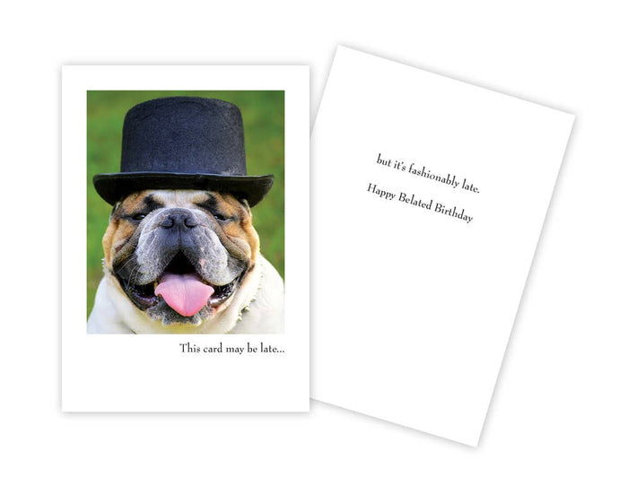 Funny Top Hat Dog Birthday Card