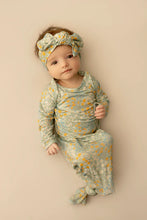 Load image into Gallery viewer, Infant Knotted Gown by Goosies - Blue Meadow

