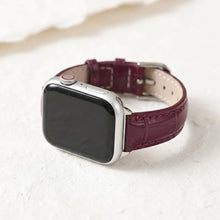 Load image into Gallery viewer, Women's Classic Leather Apple Watch Strap by Cape Diablo - Maroon
