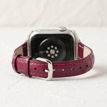 Load image into Gallery viewer, Women's Classic Leather Apple Watch Strap by Cape Diablo - Maroon
