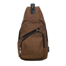 Load image into Gallery viewer, Anti-theft day crossbody sling daypack brown available for a monogram
