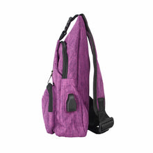 Load image into Gallery viewer, Anti-theft day crossbody sling daypack plum available for a monogram
