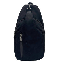 Load image into Gallery viewer, Anti-theft day crossbody sling daypack black suede available for a monogram
