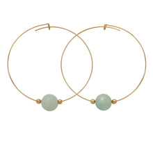 Load image into Gallery viewer, &amp;LIVY Gemstone Hoop Earrings | Amazonite
