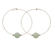 Load image into Gallery viewer, &amp;LIVY Gemstone Hoop Earrings | Amazonite
