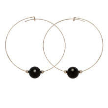 Load image into Gallery viewer, &amp;LIVY Gemstone Hoop Earrings | Black Onyx

