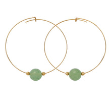 Load image into Gallery viewer, &amp;LIVY Gemstone Hoop Earrings | Green Aventurine
