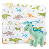 Load image into Gallery viewer, Stephen Joseph - Muslin Blanket &amp; Stuffed Animal - Dino
