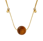 Load image into Gallery viewer, &amp;Livy - HyeVibe Gemstone Necklace - Tigers Eye/Gold
