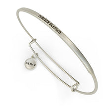 Load image into Gallery viewer, &amp;LIVY Posy Inspirational Bangle Bracelet | "Forever Blessed"
