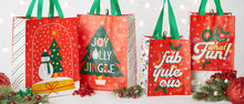 Load image into Gallery viewer, Joy Jolly Jingle Snowglobe Reusable Tote
