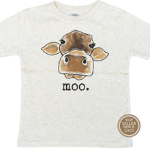 Load image into Gallery viewer, "moo." Cow Youth &amp; Toddler Tee
