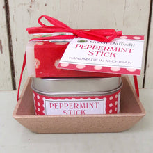 Load image into Gallery viewer, Peppermint Stick Candle &amp; Soap Dish Kit Holiday  - Gift Set
